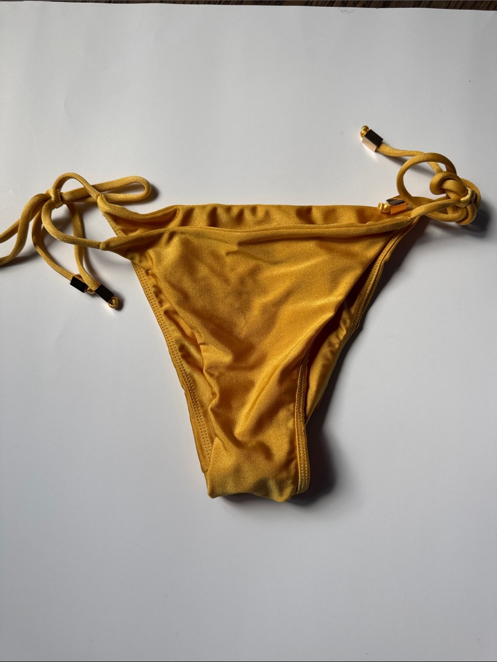 Gold Tie-Side Bikini Bottom